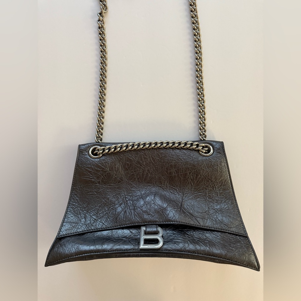 Balenciaga Dark Gray Shoulder Bag WOMEN'S CRUSH CHAIN BAG MEDIUM - Picture 11 of 16